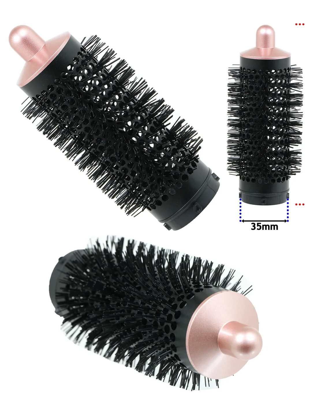 Dyson Airwrap Round Volumizing Brush Matte Black & Pink