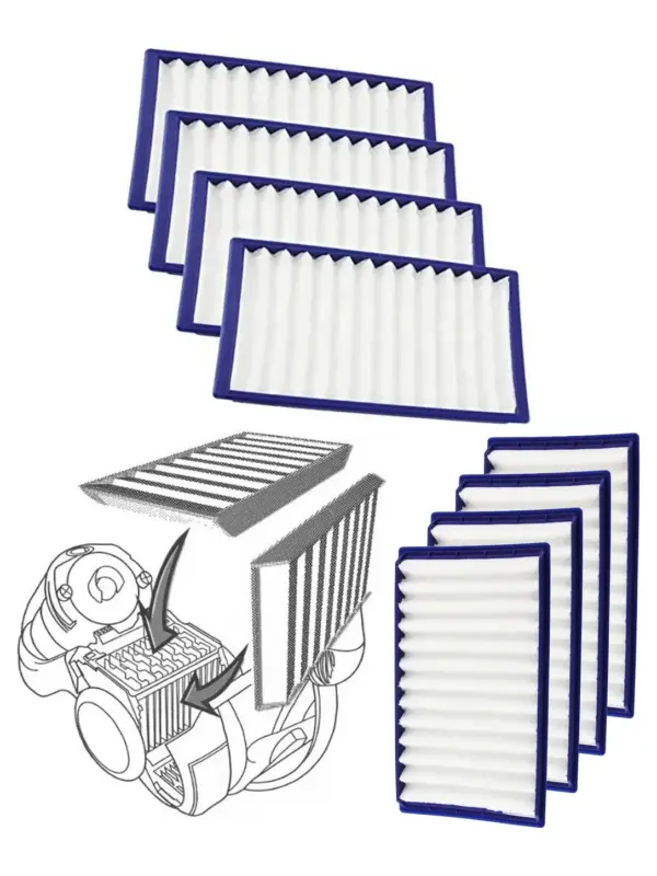 Dyson DC02 Washable H‑Level Blue Filters – 4 Pack