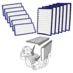 Dyson DC02 Washable H-Level Filter Set - Blue, 6 Pack