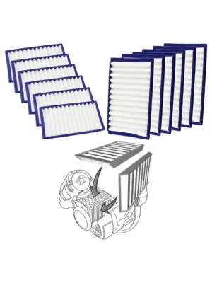 Dyson DC02 Washable H-Level Filter Set - Blue, 6 Pack