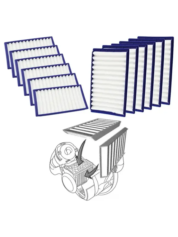 Dyson DC02 Washable H-Level Filter Set - Blue, 6 Pack