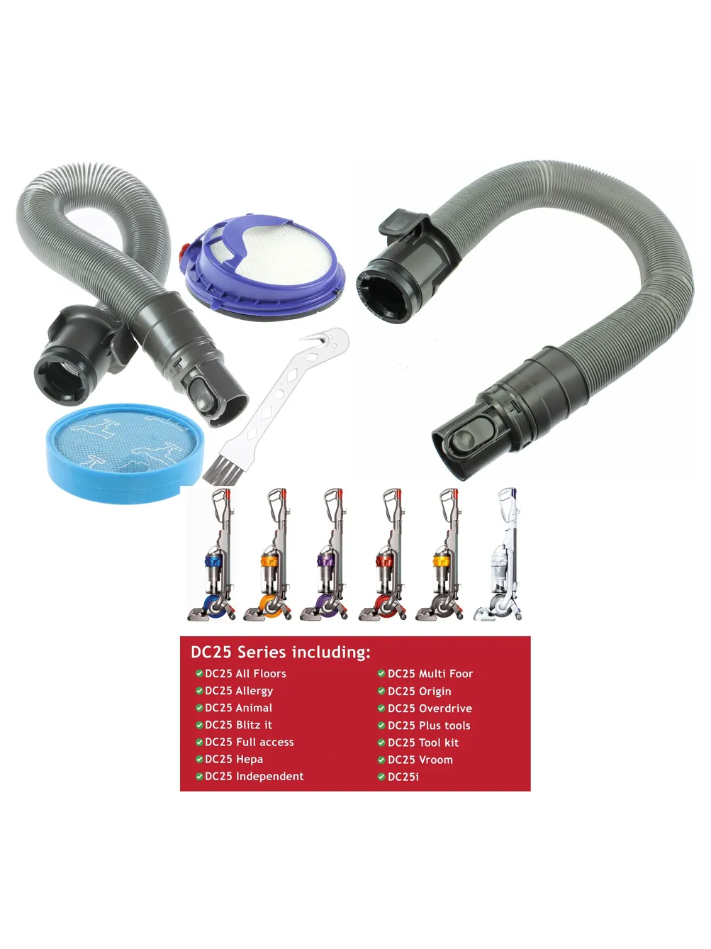 Dyson DC25 Vacuum Hose & HEPA Filter Kit – Pre & Post Motor