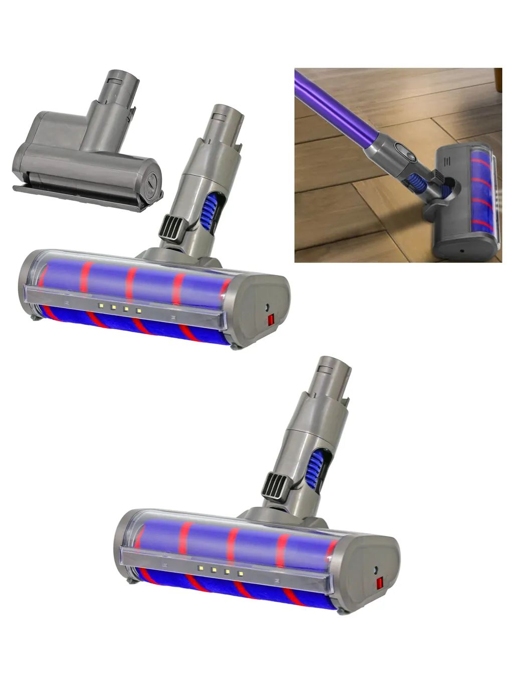 Dyson DC58/DC62 Soft Roller Brush & Mini Turbine Hard Floor Tool Set