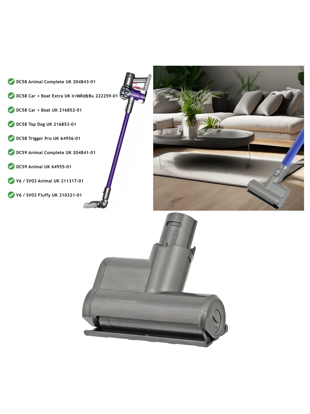 Dyson DC59/V6 Mini Motorhead Turbine Brush Attachment