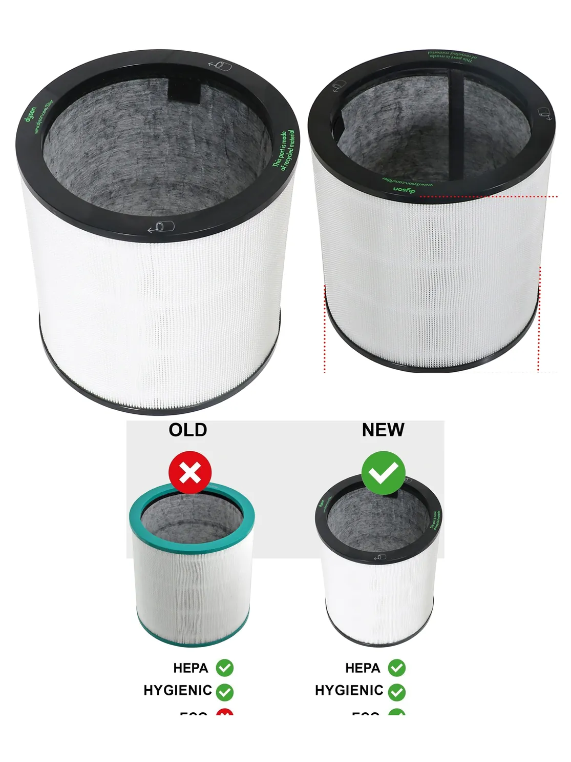 Dyson Glass HEPA Filter for Pure Cool Link Tower Purifier 967089-17