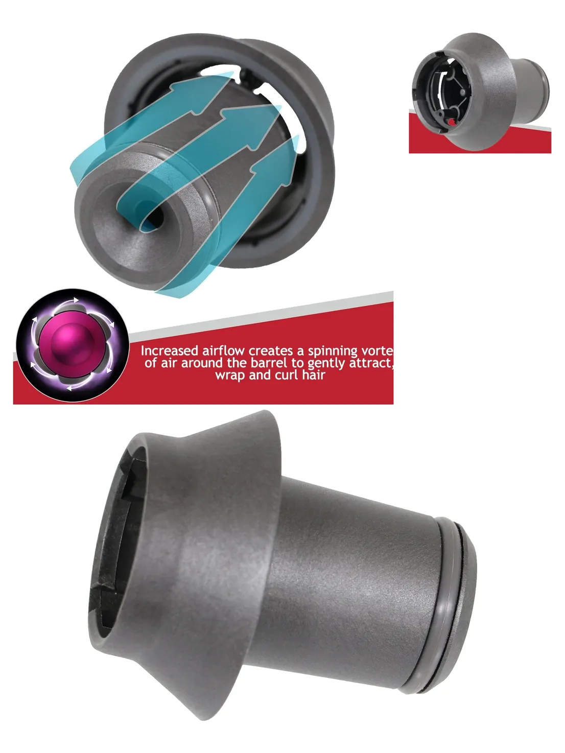 Dyson Supersonic Airwrap Curling & Styling Adapter – Fits HD01‑HD08