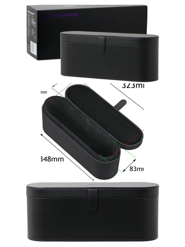 Dyson Supersonic Hair Dryer Travel Case – Black Protective Storage Bag