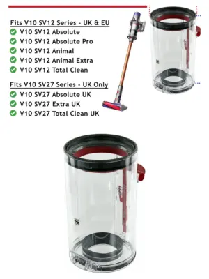 Dyson V10 SV12 Cordless Vacuum – Large Bin for Pet Hair