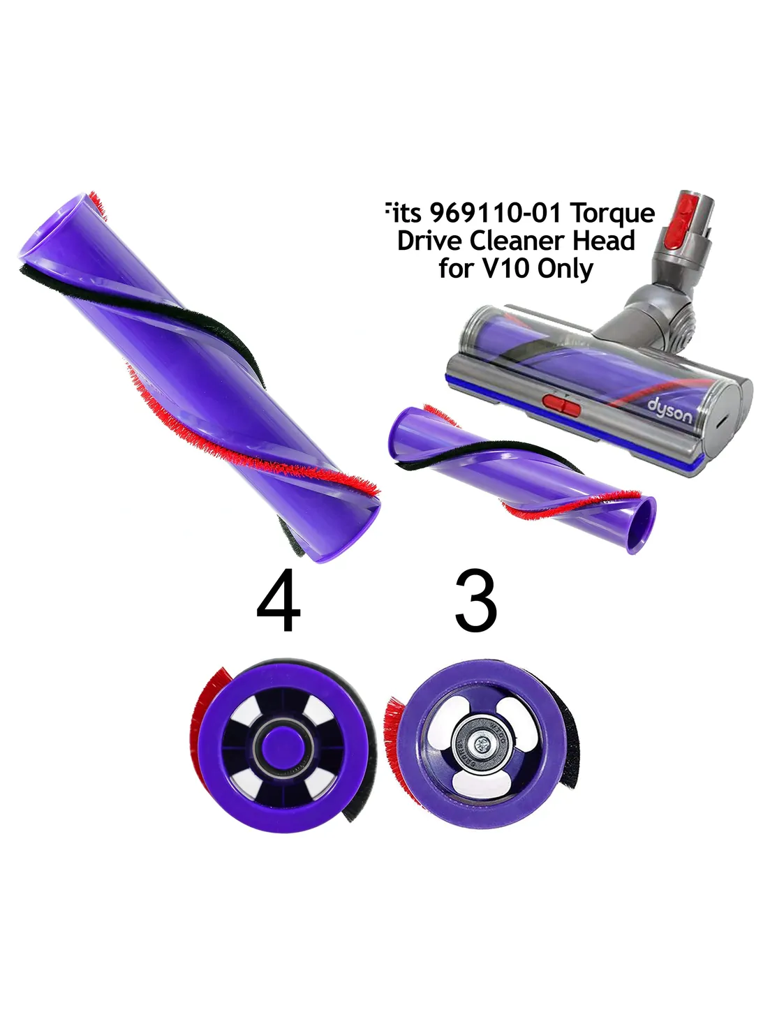 Dyson V10 Torque Drive Brush Bar Replacement for Cyclone Vacuum