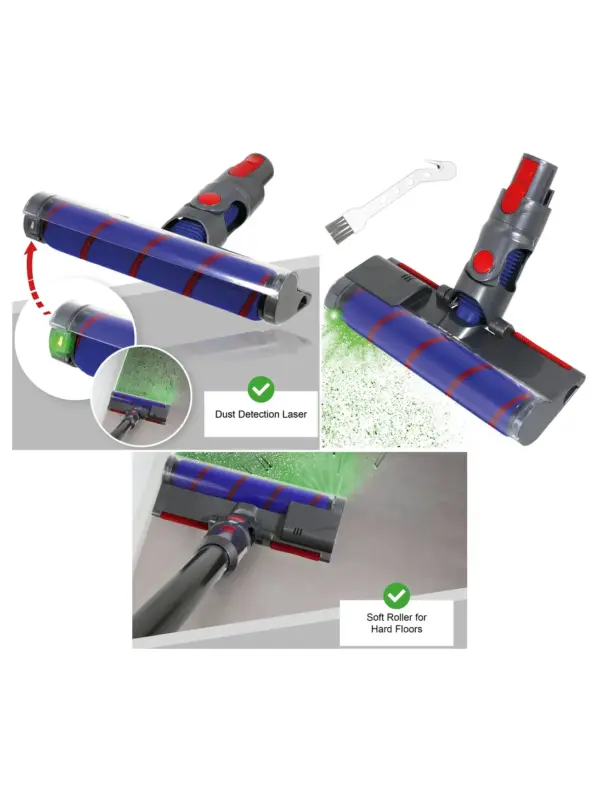 Dyson V10/V11/V12/V14 Hard Floor Brush & Roller with Laser for Vacuum