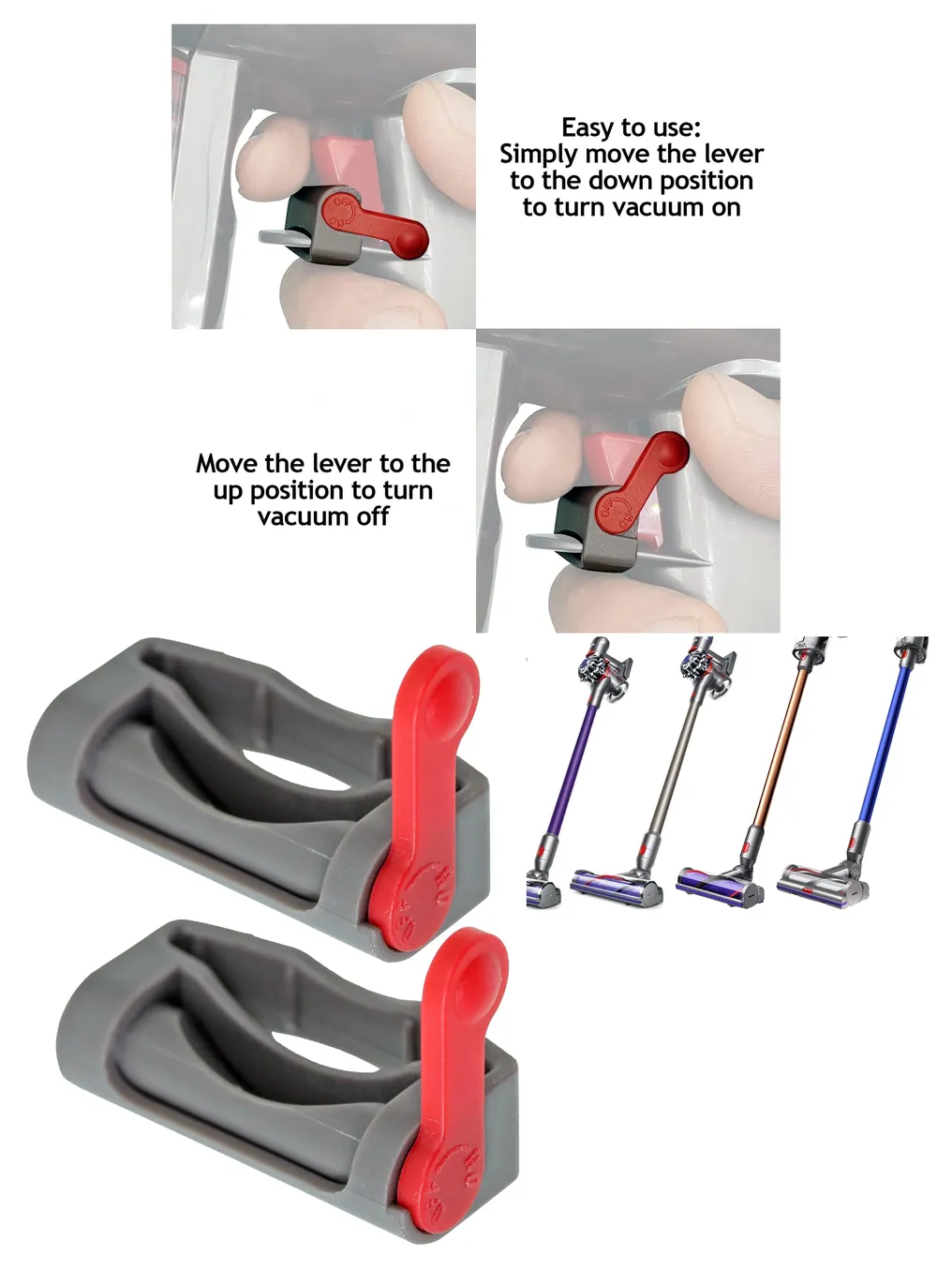 Dyson V10/V12 Cordless Vacuum Trigger Lock Button – Pack of 2