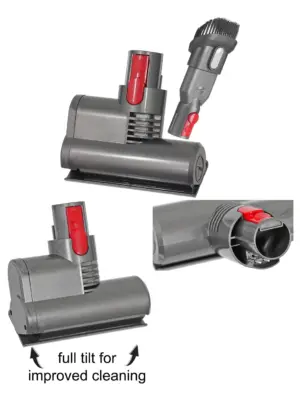 Dyson V10/V12 Mini Turbine Brush & 2-in-1 Motorized Tool Attachment