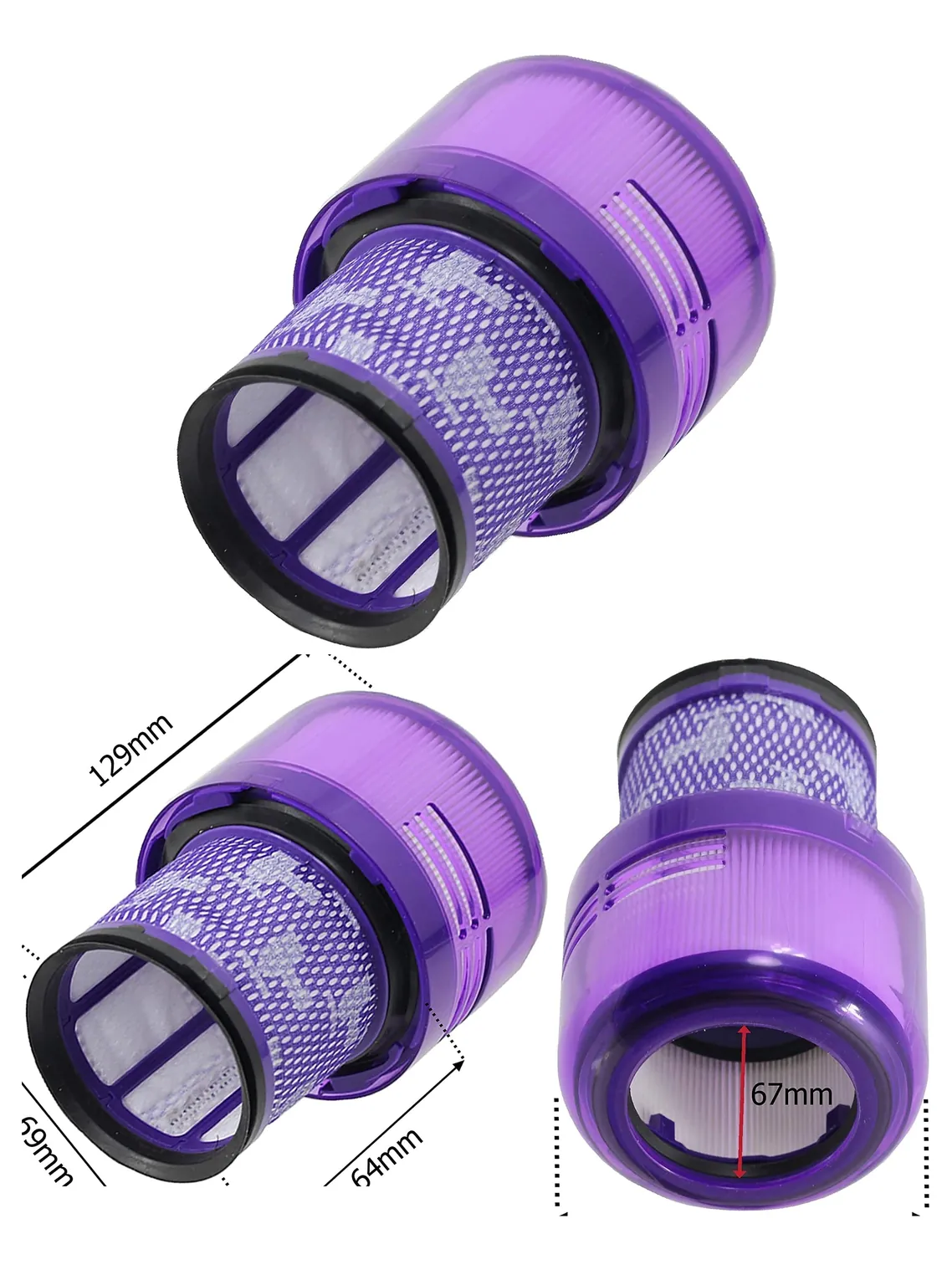 Dyson V11 and V15 Washable Purple Filter for Cyclone Cordless Vacuum