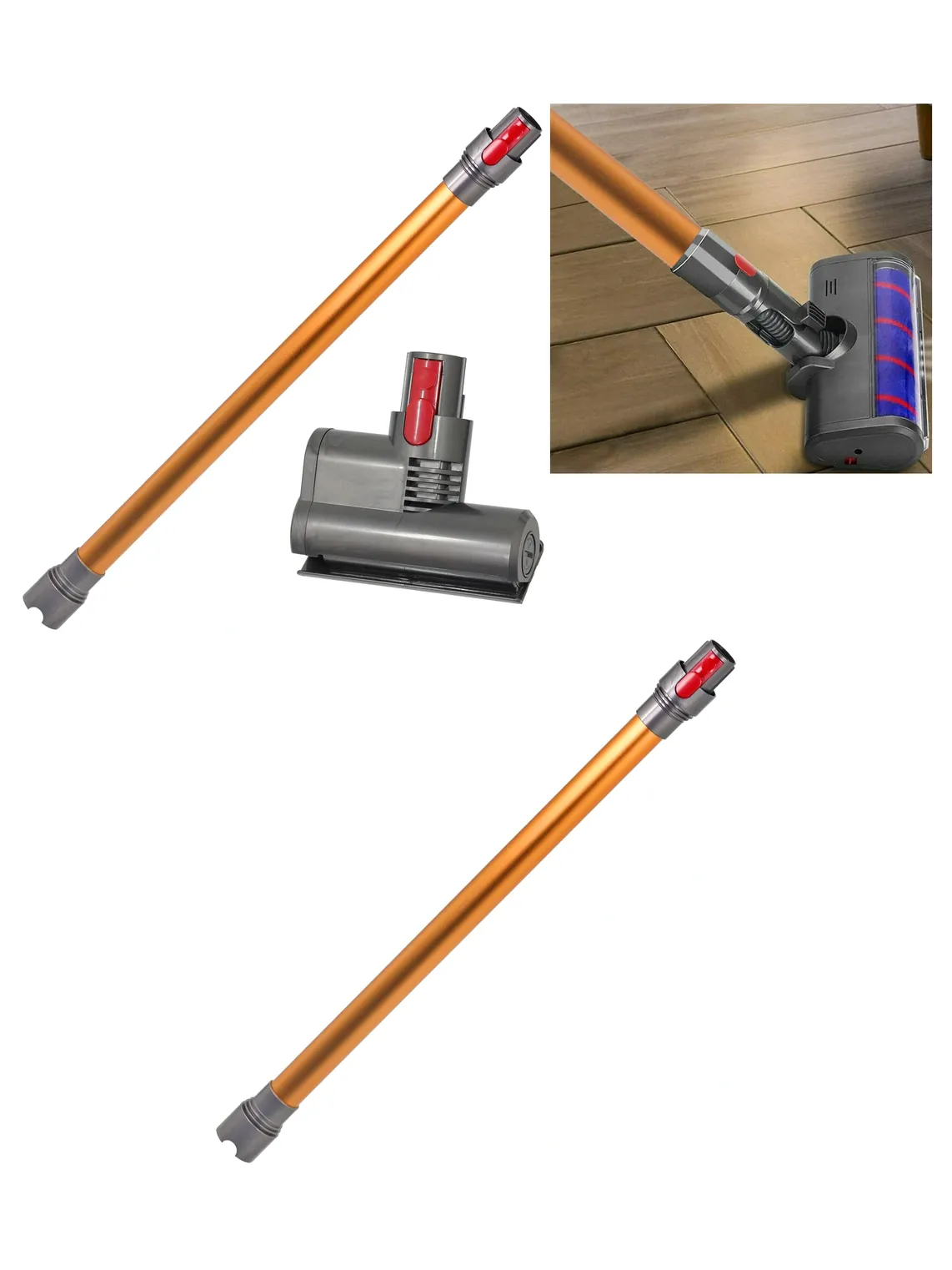Dyson V11 SV14 Mini Motorized Turbine Brush + Orange Wand Tube