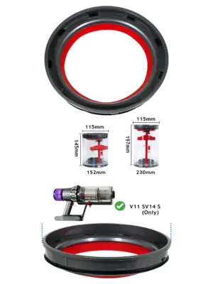 Dyson V11/V14/V15 Dust Bin Seal - Top Ring Gasket Replacement