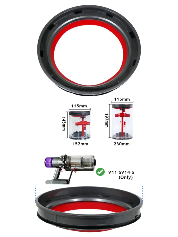 Dyson V11/V14/V15 Dust Bin Seal - Top Ring Gasket Replacement