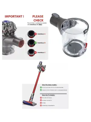 Dyson V6 Dust Bin for Total Clean/Absolute – Red, fits SV06 SV09