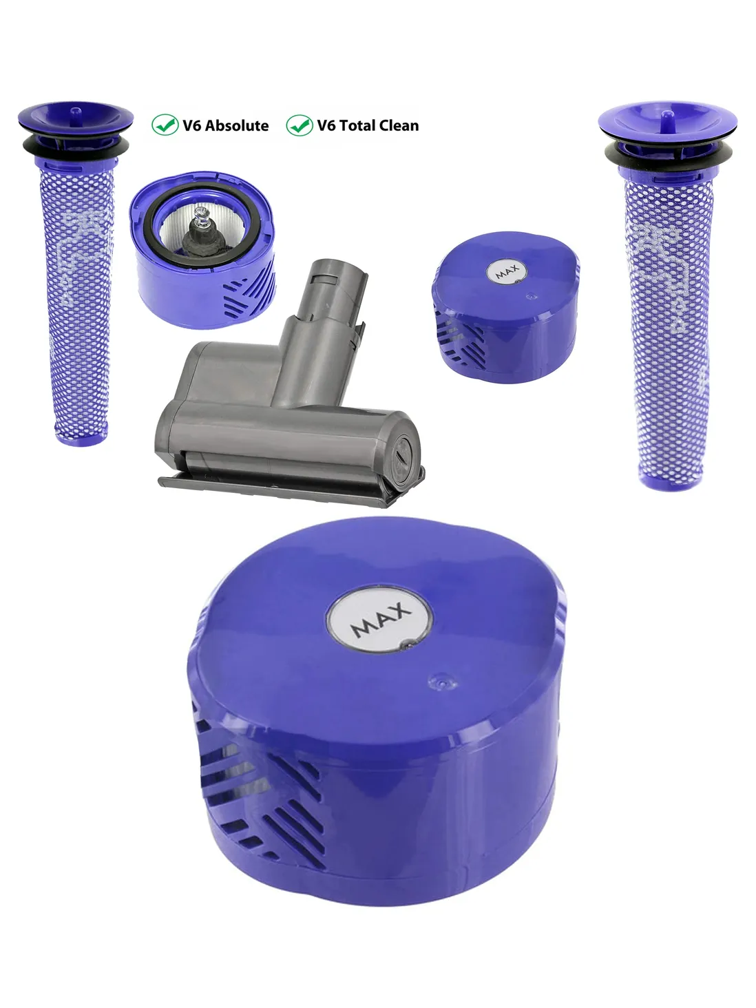 Dyson V6 Pre/Post Motor Filter Kit + Mini Turbine Tool