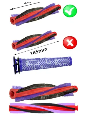 Dyson V6 Replacement Brush Roll & Pre‑Motor Filter for Animal/Fluffy