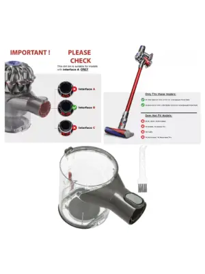Dyson V6 Replacement Dust Bin with Cleaning Brush Model 966709-01
