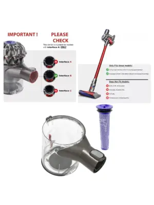 Dyson V6 Vacuum Dust Bin with Pre-Motor Filter Red Replacement Part