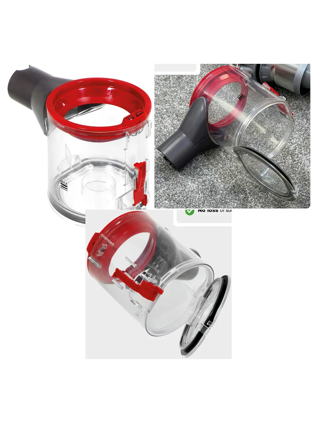 Dyson V7/V8/SV10/SV11 Vacuum Dust Bin Replacement Assembly