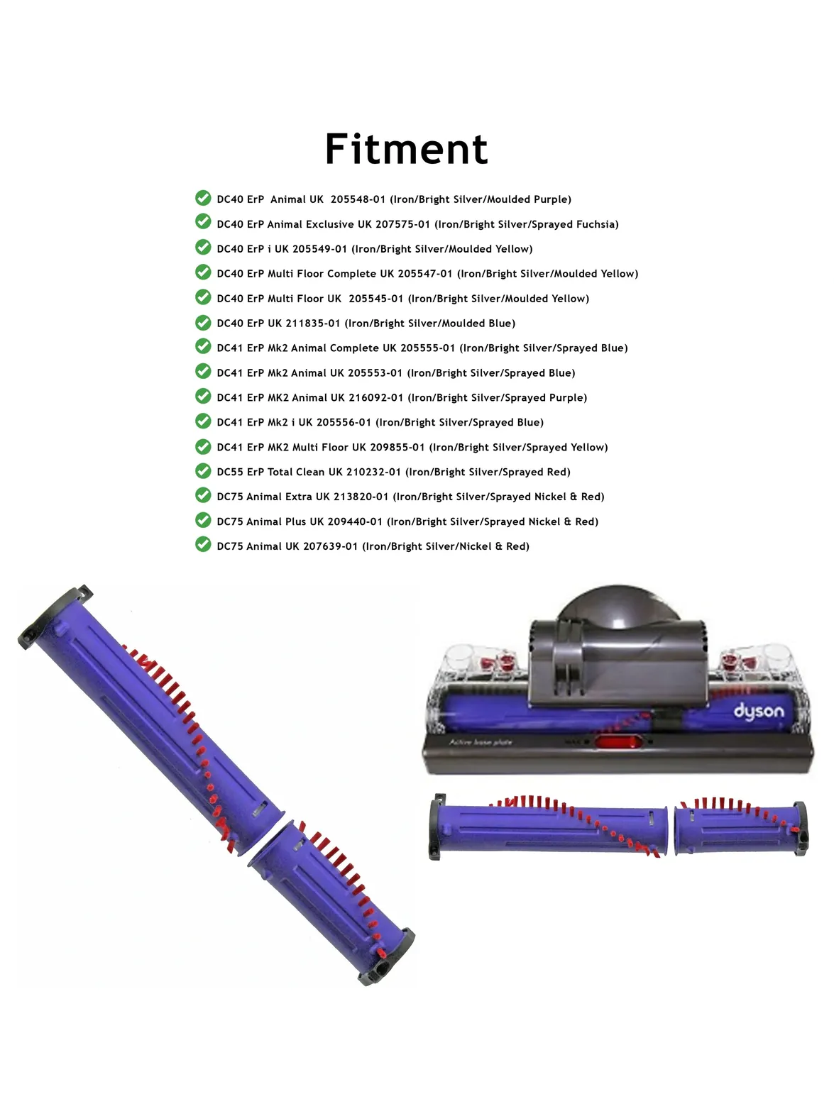 Dyson Vacuum Brush Roll Replacement for DC40, DC41, DC55, DC75