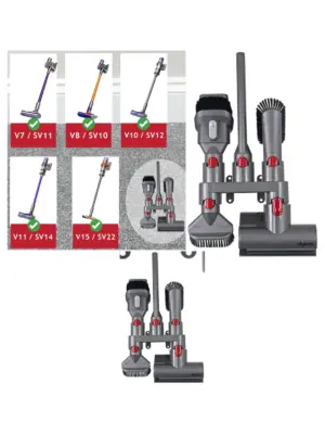 Dyson Vacuum Wall‑Mount Accessory Rack for V7/V8/V10/V11/SV10/SV11