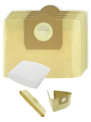 Earlex Vacuum Dust Bags & Foam Filter Sleeve – Pack of 5 Set