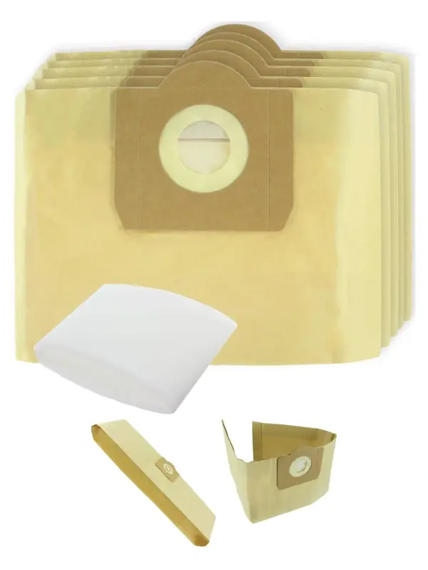 Earlex Vacuum Dust Bags & Foam Filter Sleeve – Pack of 5 Set