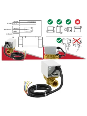 Electric 22mm Motorised 2‑Port Zone Valve with 5‑Wire Boiler Control