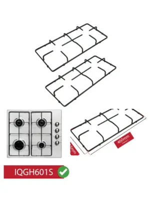 Electriq Gas Hob Pan Support Stand Set – 460×215 mm Burner Grid