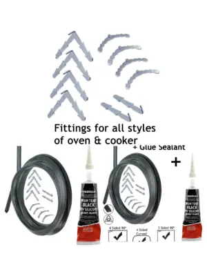 Electrolux Oven Door Gasket Kit – 3 m Cut‑to‑Size Silicone Seal & Clips
