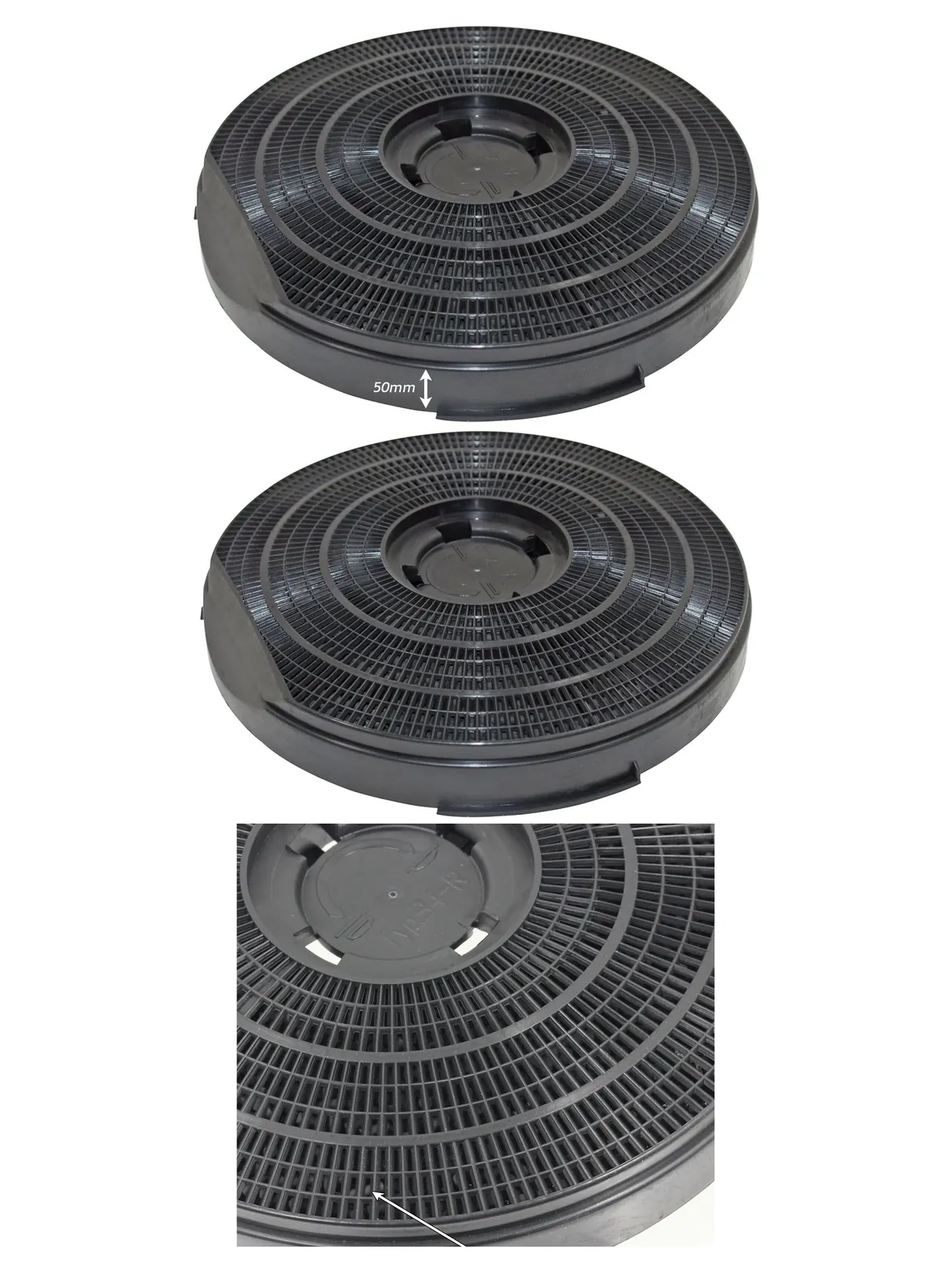ELICA Charcoal Cooker Hood Carbon Filter – Round Vent 260×50 mm