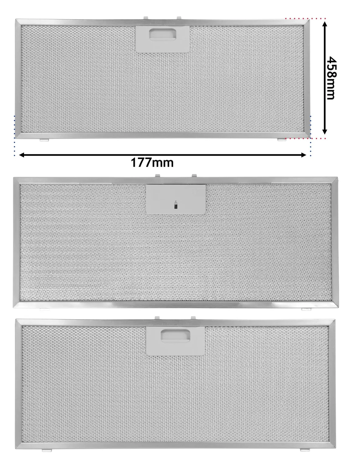 Elica CIAK Metal Mesh Filter 458x177mm for Hidden Hood - Fits Gorenje