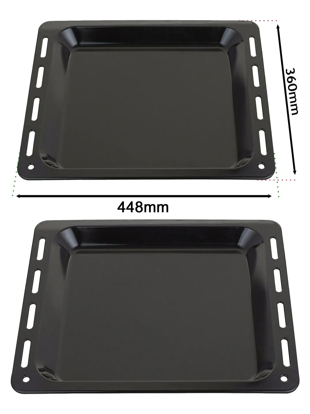 Enamel Baking Tray 448×360×25 mm – Oven‑Safe Pan for Vestel Cookers