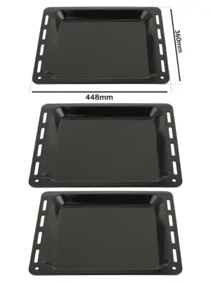 Enamel Baking Tray for Baumatic Oven – 448 × 360 mm, 25 mm Deep