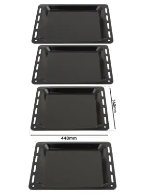Enamel Baking Tray for Baumatic Oven – 448×360×25 mm, Set of 2