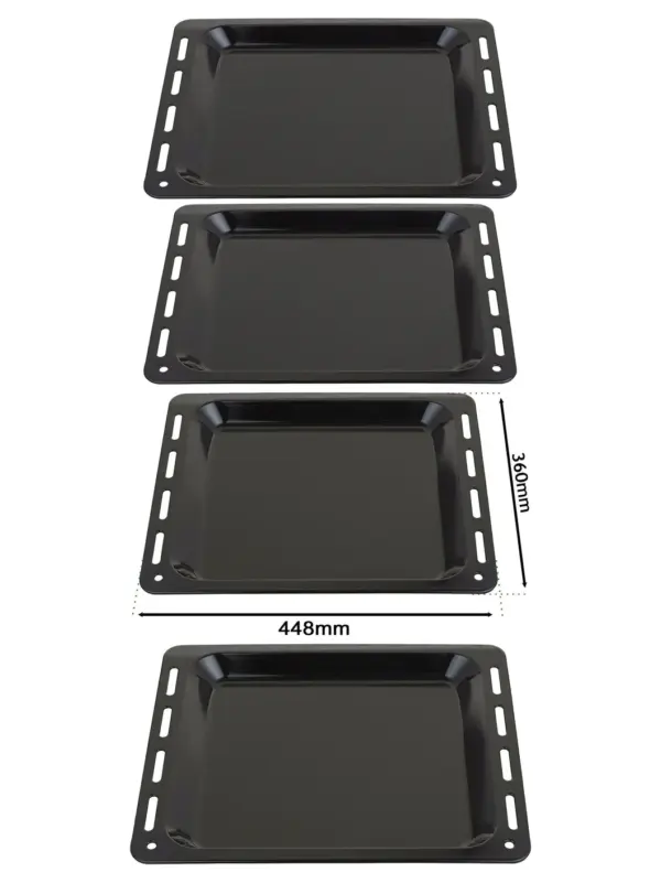 Enamel Baking Tray for Baumatic Oven – 448×360×25 mm, Set of 2