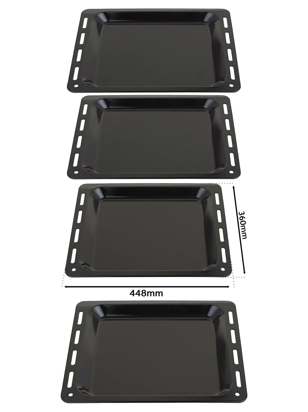 Enamel Baking Tray for Baumatic Oven – 448×360×25 mm, Set of 2