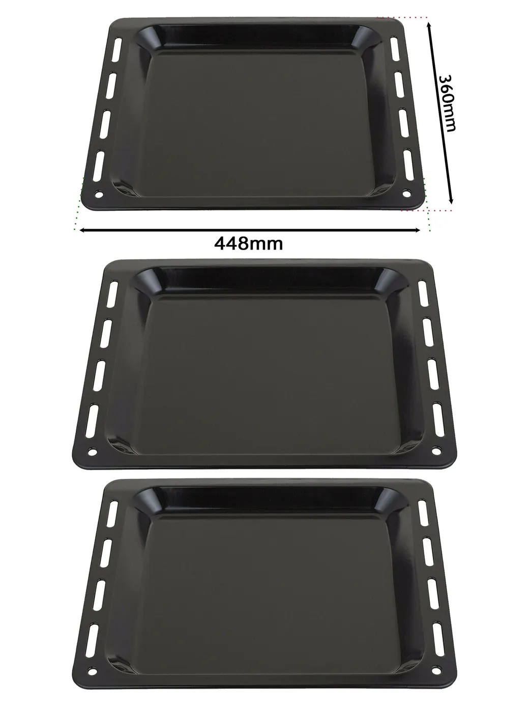 Enamel Baking Tray for Beko Oven – 448 mm × 360 mm, 25 mm Deep