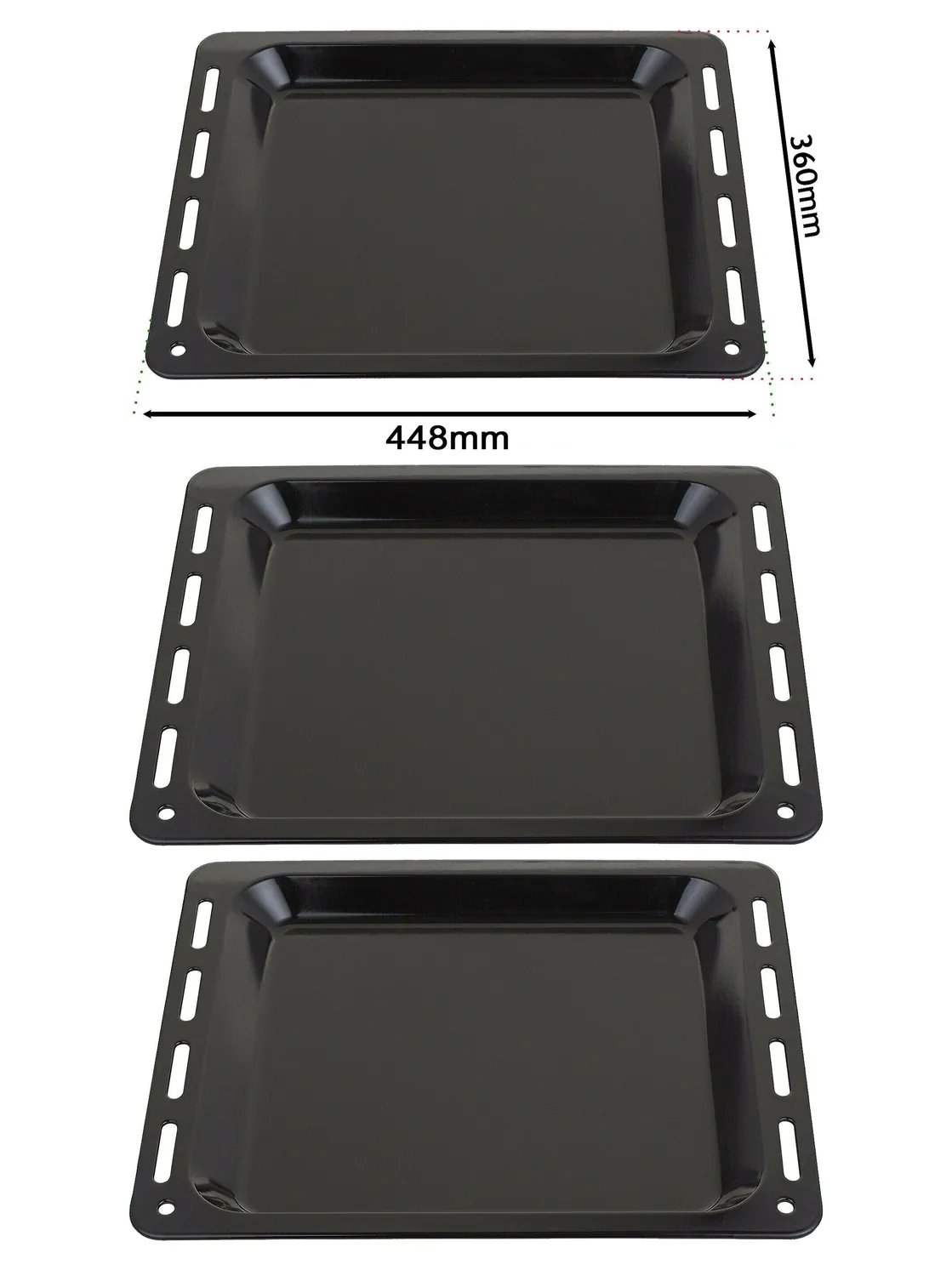 Enamel Baking Tray for Bosch Oven – 448 mm x 360 mm, 25 mm Deep