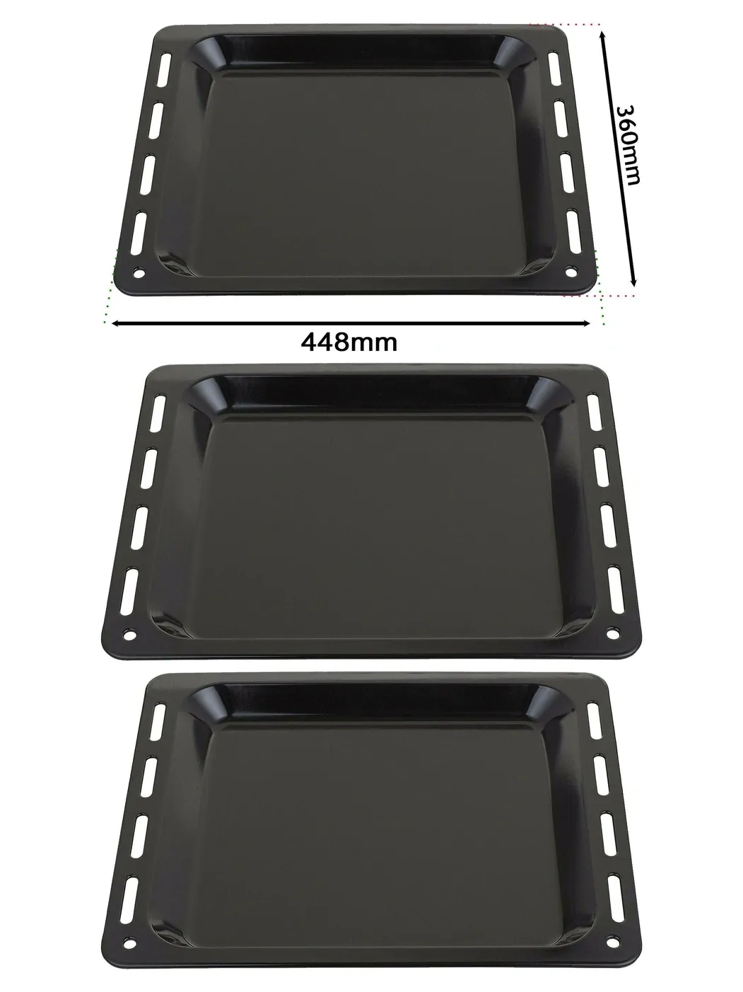 Enamel Baking Tray for Britannia Oven – 448 × 360 mm, 25 mm Deep