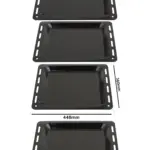 Enamel Baking Tray for Bush Oven - 448x360x25mm, Set of 2