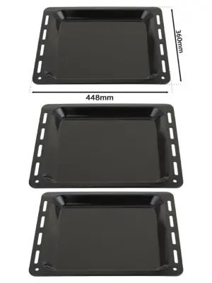 Enamel Baking Tray for Cannon Oven – 448×360 mm, 25 mm Deep