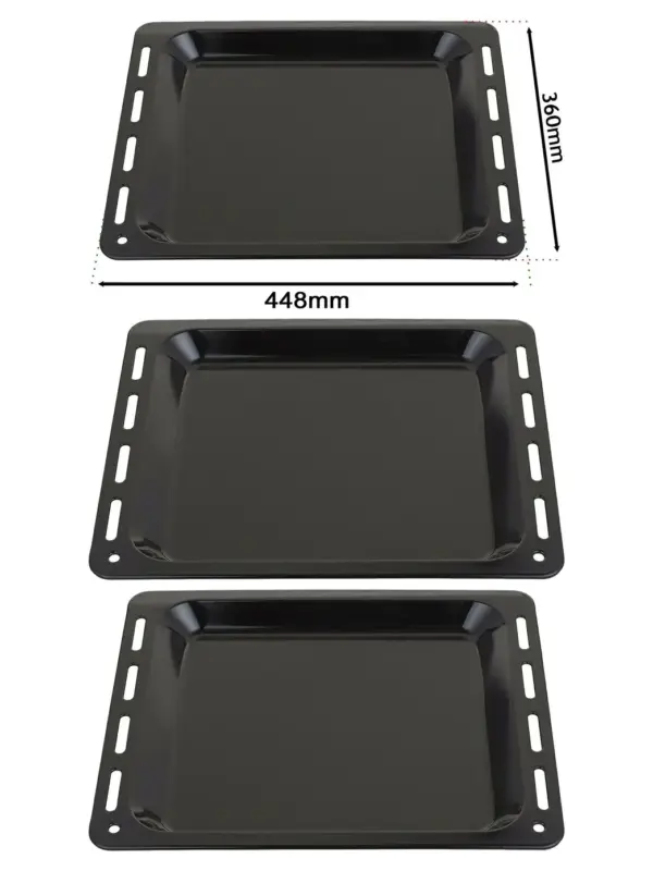 Enamel Baking Tray for Cannon Oven – 448×360 mm, 25 mm Deep