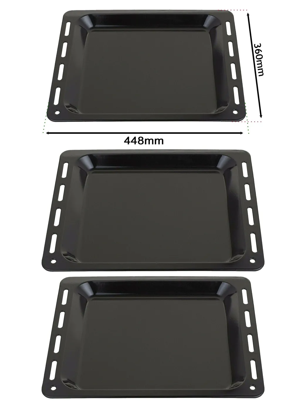 Enamel Baking Tray for Cannon Oven – 448×360 mm, 25 mm Deep