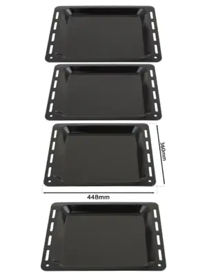 Enamel Baking Tray for Cannon Oven – 448×360×25 mm, Set of 2