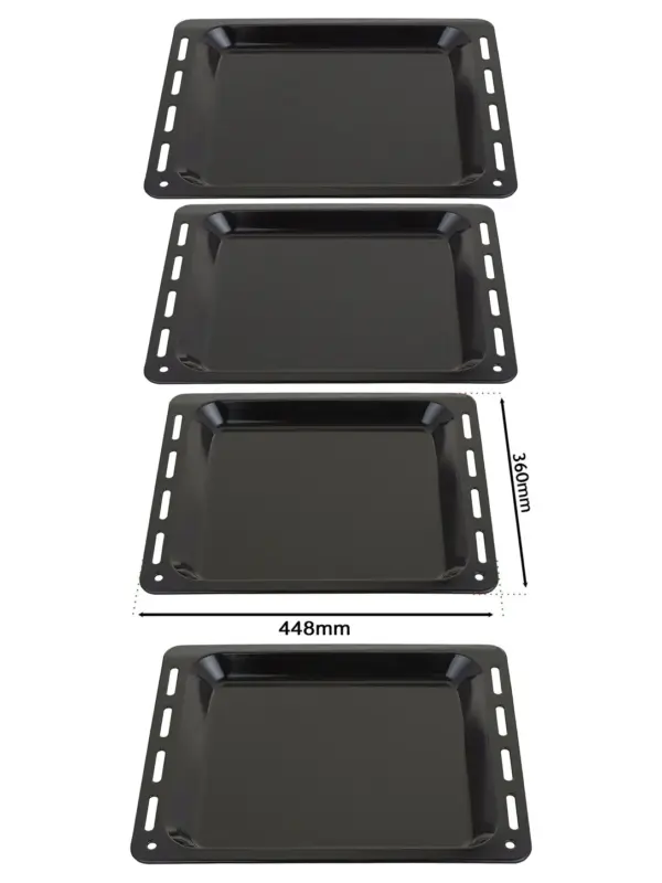 Enamel Baking Tray for Cannon Oven – 448×360×25 mm, Set of 2