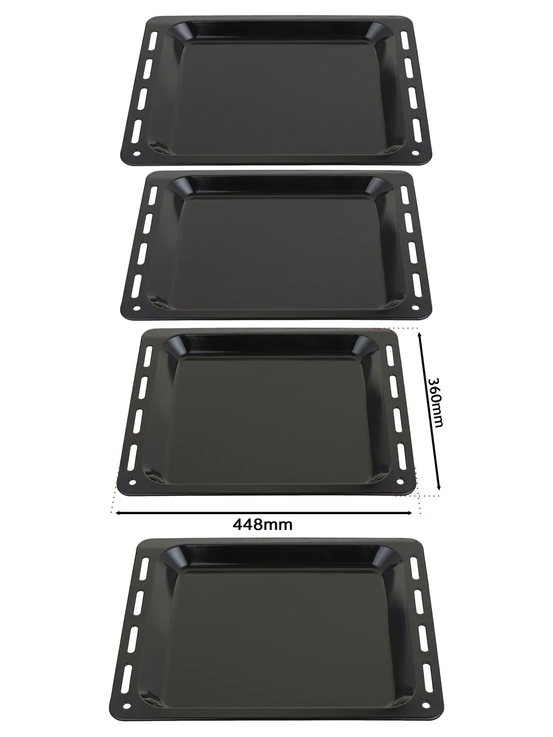 Enamel Baking Tray for Cannon Oven – 448×360×25 mm, Set of 2